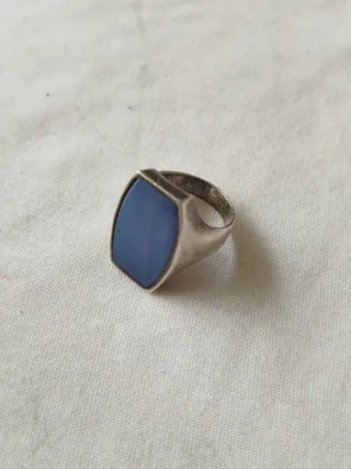 Anillo Plata Ley Piedra Azul