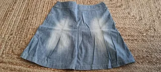 Gonna jeans a pieghe