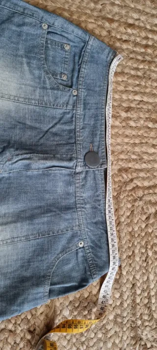 Gonna jeans a pieghe