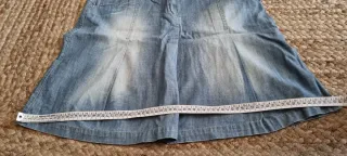 Gonna jeans a pieghe