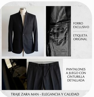 Traje elegante hombre negro para celebraciones