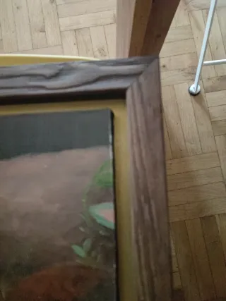 Quadro dipinto con cornice in legno