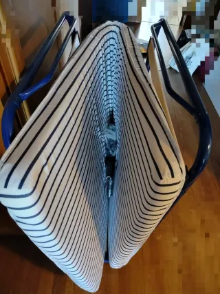 Cama Plegable Ikea 80cm Azul y Blanca