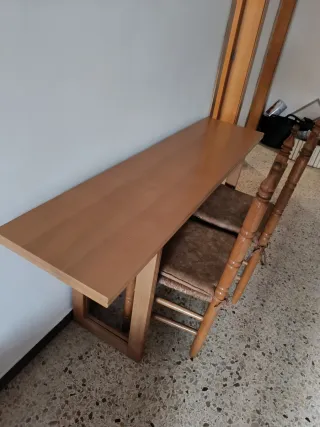 Mesa de comedor plegable de madera
