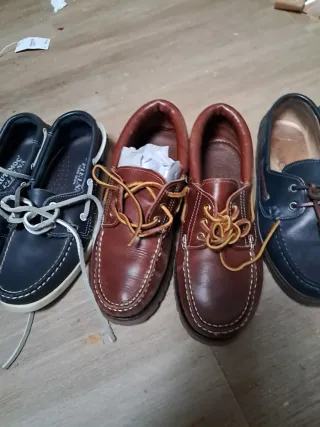 Zapatos náuticos niño azul y marrón