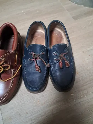 Zapatos náuticos niño azul y marrón