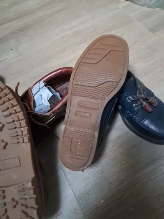 Zapatos náuticos niño azul y marrón