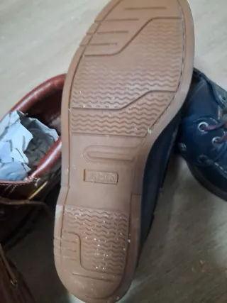 Zapatos náuticos niño azul y marrón