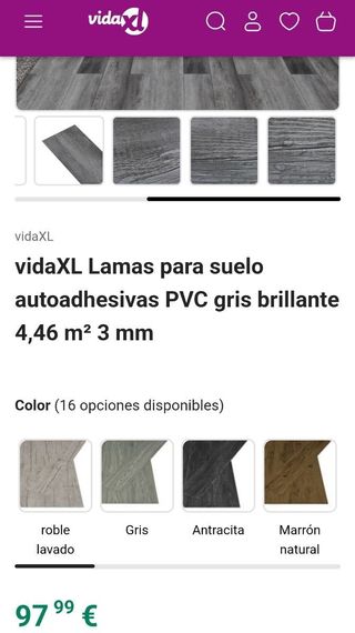 Suelo PVC gris - Laminas autoadhesivas