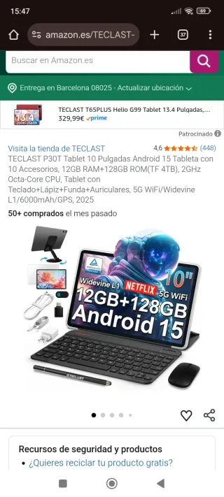 Tablet TECLAST P30T 10 Android 15