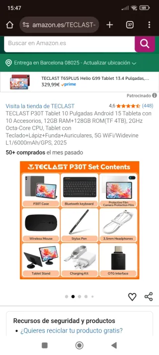 Tablet TECLAST P30T 10 Android 15