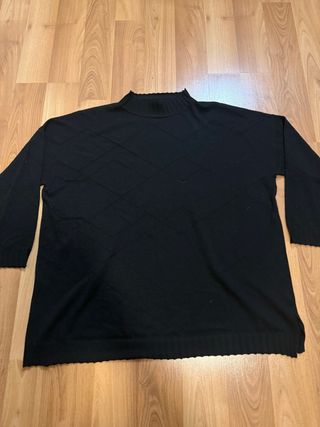 Jersey negro mujer cuello alto