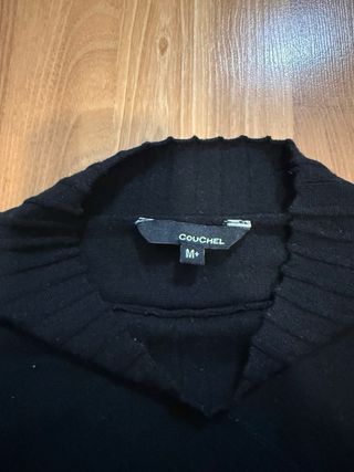 Jersey negro mujer cuello alto