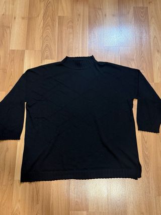 Jersey negro mujer cuello alto