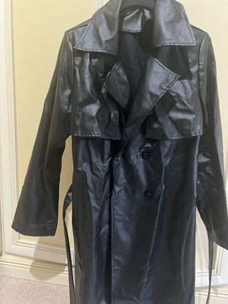 Trench nero in ecopelle