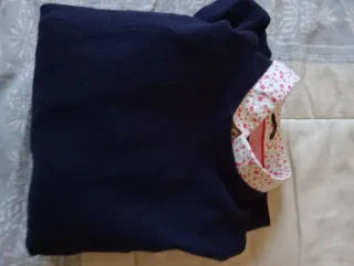 Jersey y camisa floral hombre azul