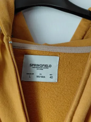 Sudadera Springfield mostaza con capucha