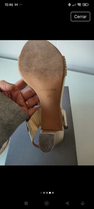 Sandalias Fiesta Tacón Doradas