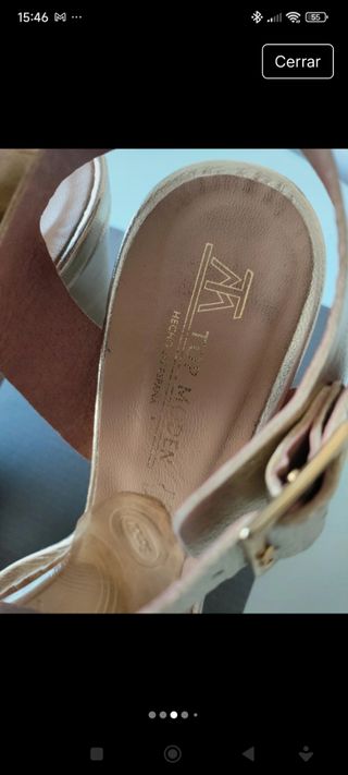 Sandalias Fiesta Tacón Doradas