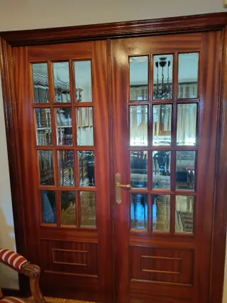 Puertas de madera con cristal