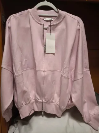 Chaqueta bomber Zara rosa talla única