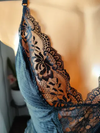 Body Lencero Negro Encaje Talla L