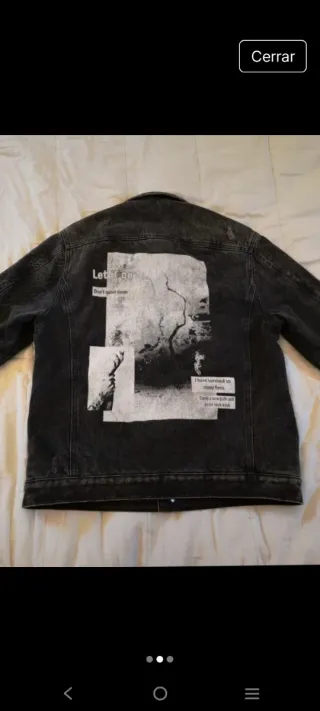 Cazadora vaquera Bershka gris/ negro lavado