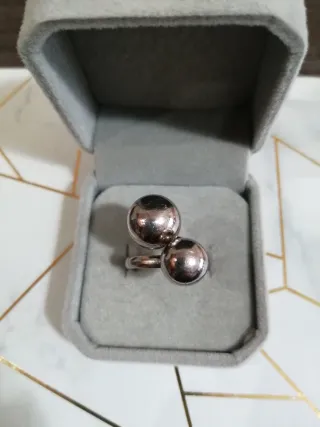 Anillo Plata Bolas Ajustable