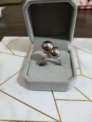 Anillo Plata Bolas Ajustable