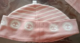 Cappellino neonata Timberland righe rosa