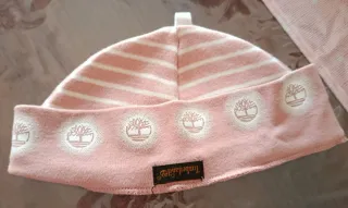 Cappellino neonata Timberland righe rosa