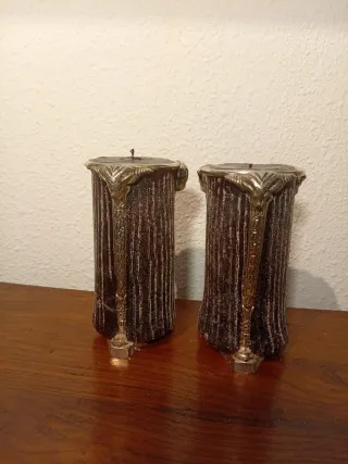 Juego de 2 Velas Decorativas Negras y bronce