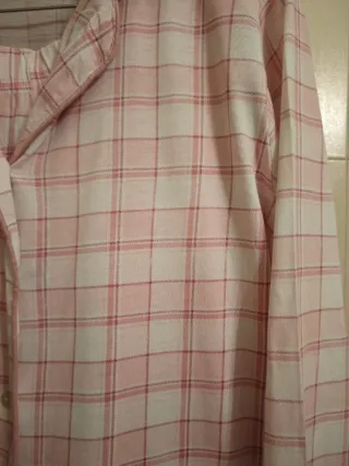 Pijama cuadros rosa y blanco