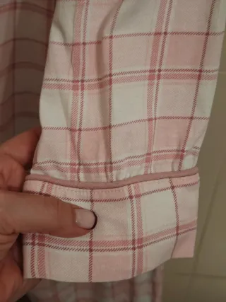 Pijama cuadros rosa y blanco