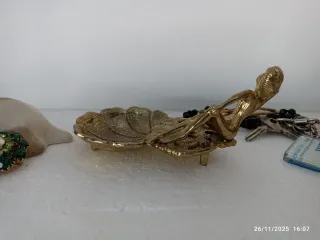 centro mesa bronce Art Nouveau sirena mujer joyero