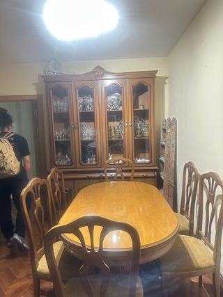 Mesa extensible madera y 6 sillas