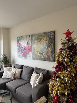 2 Quadri astratti moderni. 90 x 90 cm ciascuno