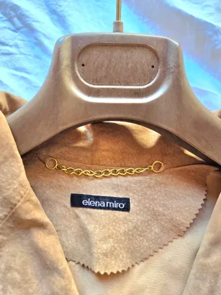 Giacca Elena Mirò Pelle Scamosciata Beige