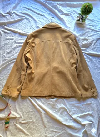 Giacca Elena Mirò Pelle Scamosciata Beige