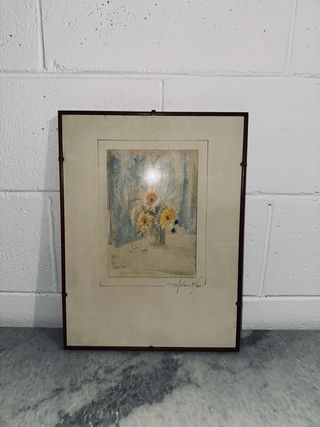 Antico quadro floreale firmato