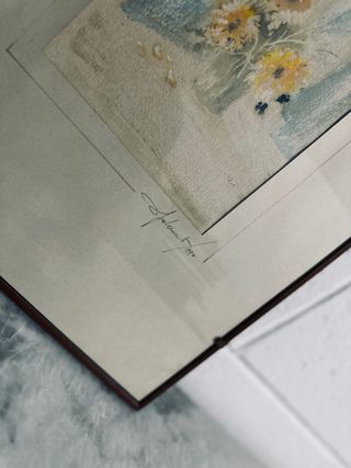 Antico quadro floreale firmato