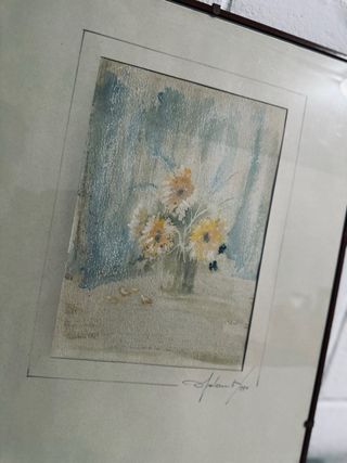 Antico quadro floreale firmato