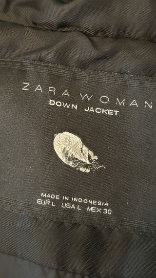 Abrigo Zara Plumas Negro