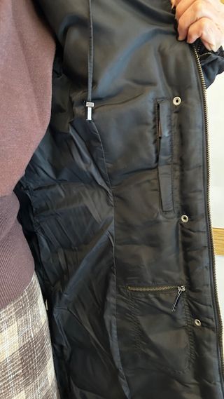 Abrigo Zara Plumas Negro