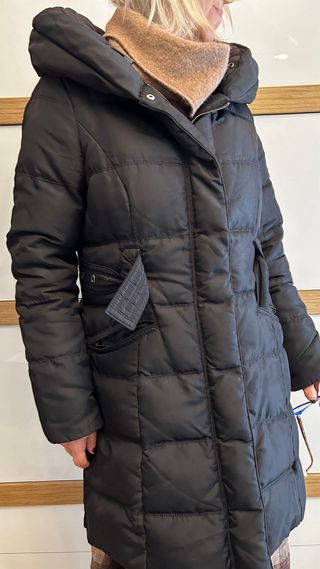 Abrigo Zara Plumas Negro