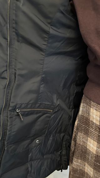 Abrigo Zara Plumas Negro