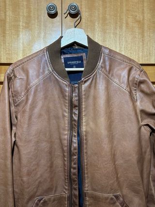 Chaqueta polipiel Springfield marrón