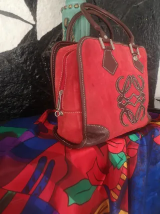 Bolso Loewe Vintage Rojo y Marrón