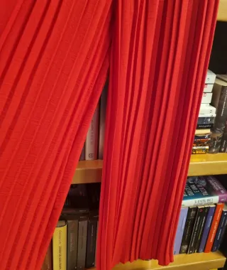 Gonna pantaloni plissettata rossa tg unica