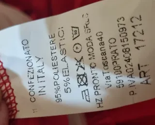 Gonna pantaloni plissettata rossa tg unica